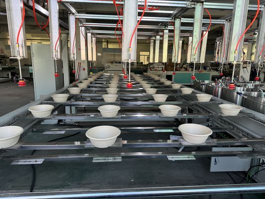 Máquina de recubrimiento de espín de línea de recubrimiento automática completa de 24 estaciones para productos moldeados en celulosa