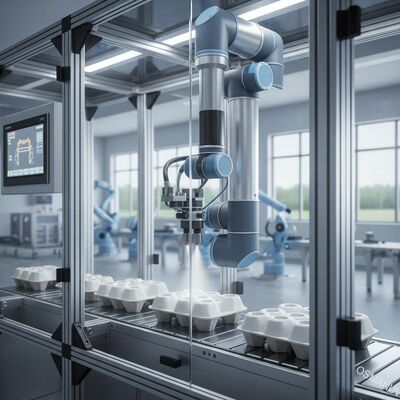 Sistema de pulverización de revestimiento interno robótico de alta precisión para envases de pulpa moldeada