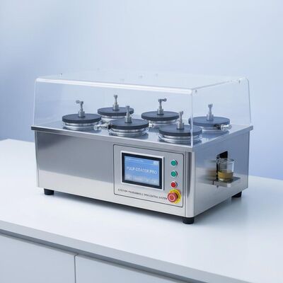 Sistema de recubrimiento de espín programable compacto de 6 estaciones para I + D y producción de utensilios de mesa de celulosa en pequeños lotes