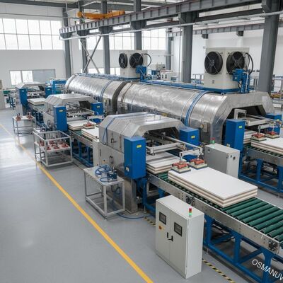 Línea de producción automática de curado y secado de tableros de silicato de calcio de alta velocidad - Solución energéticamente eficiente