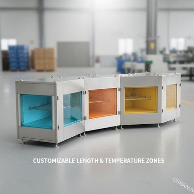 Línea de secado por aire caliente tipo plegado para productos recubiertos – Diseño compacto, longitud y zonas de temperatura personalizables