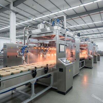 Contenedor de alimentos moldeado en pulpa Revestimiento impermeable Línea de producción de pulverización automática de alta eficiencia