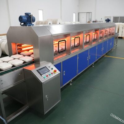 Máquina de secado IR de moldeo de pasta de bagaje Sistema de secado rápido de 12 metros para la producción de contenedores de alimentos
