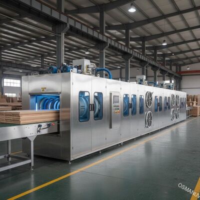 Línea de secado por microondas industrial de eliminación rápida de humedad para el procesamiento de paneles de madera