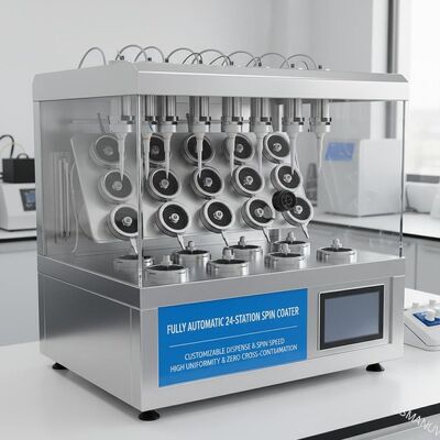 Revestidor de espín totalmente automático de 24 estaciones con velocidad de rotación y distribución personalizables para una alta uniformidad y cero contaminación cruzada