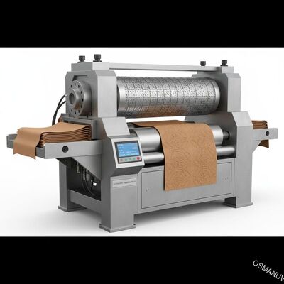 Máquina automática de prensado de relieve con patrón de rodillo personalizable, ancho máximo de relieve de 600 mm y presión lineal máxima de 20 kN/m