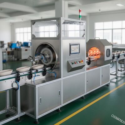 Línea de recubrimiento automático de espín de alta precisión para recubrimiento interior de productos moldeados de celulosa uniformes