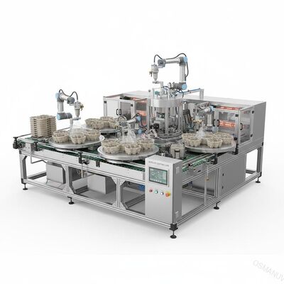 Línea de producción modular de recubrimiento por centrifugación rotatoria de alto rendimiento para barreras internas moldeadas en pulpa