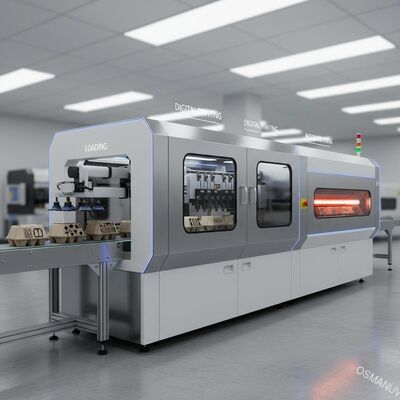 Página de producto: Impresora digital automatizada de una pasada para productos de pulpa moldeada con carga y curado integrados