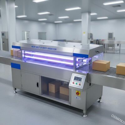 Máquina ULTRAVIOLETA 2KW de la irradiación de alimentos de Mesh Belt para el cartón del tablero del paquete
