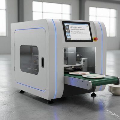 Solución de impresión digital compacta todo en uno para vajilla moldeada de pulpa | Unidad de producción personalizable y que ahorra espacio