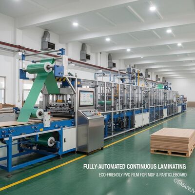 Línea de producción de laminación continua totalmente automatizada para películas de PVC ecológicas diseñadas para MDF y cartón de partículas.