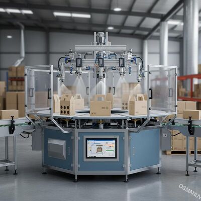 Rociador automático de mesa rotativa de alta velocidad para cajas de embalaje industrial (transportadores de vino y electrónica) - Línea de recubrimiento personalizada