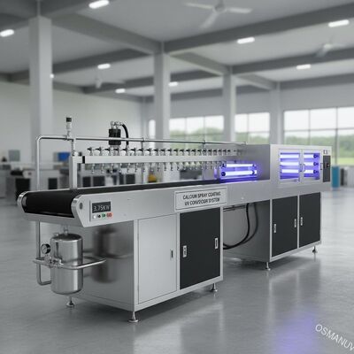 Máquina de capa de espray del calcio/longitud ultravioleta 3.75KW de los sistemas de transportador 1800m m