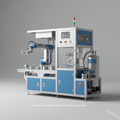 Equipo de recubrimiento por rociado industrial consistente con una eficiencia de recubrimiento ≥ 90%