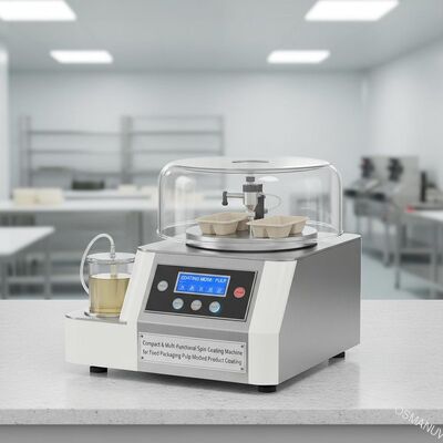 Máquina de recubrimiento de espín compacta y multifuncional para recubrimiento de productos moldeados de celulosa de envases alimentarios