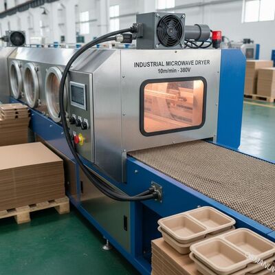 Máquina de secado de microondas industrial de 10 m/min 380 V para cajas de mesa o cajas de comida