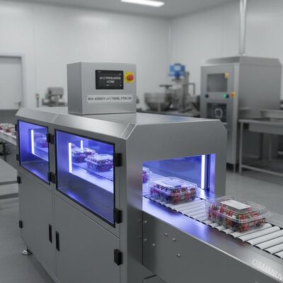 Esterilizador en túnel UV-C de alta intensidad para envases de alimentos transparentes