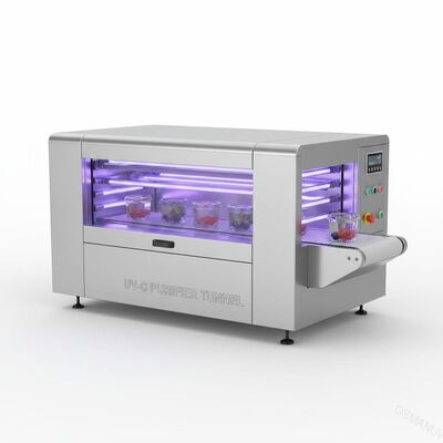 Esterilizador en túnel UV-C de alta intensidad para envases de alimentos transparentes