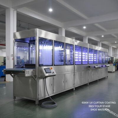 Transportación de cuatro pisos ultravioleta de la máquina de capa de la cortina 60KW 380V para el material del zapato