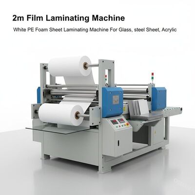 Máquina de laminado de película de 2 m, máquina de laminado de hojas de espuma de PE blanco para vidrio, hojas de acero, acrílico