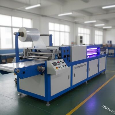máquina que lamina de la película de los 2m, equipo de capa ultravioleta de izquierda a derecha