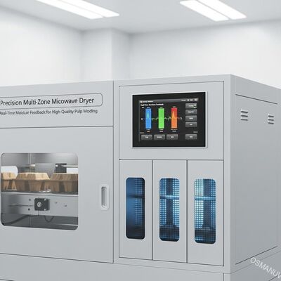 Secador de microondas multizona de precisión con retroalimentación de humedad en tiempo real para moldeo de pulpa de alta calidad