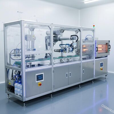 Línea de recubrimiento de pulverización por ultrasonidos de precisión con control de pulverización y temperatura y humedad de varias estaciones
