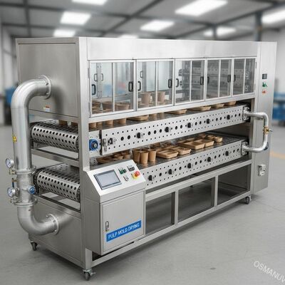Máquina de secado industrial de gas natural de doble capa de acero inoxidable de perforación de la cadena de placas de cinturón para la pulpa de molde botella utensilios de mesa de gama alta paquete industrial