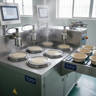Recubrimiento de bandeja de fibra para tazón resistente al agua a alta temperatura y aceite caliente para máquina de recubrimiento por centrifugación de seis estaciones para bambú, papel y caña de azúcar