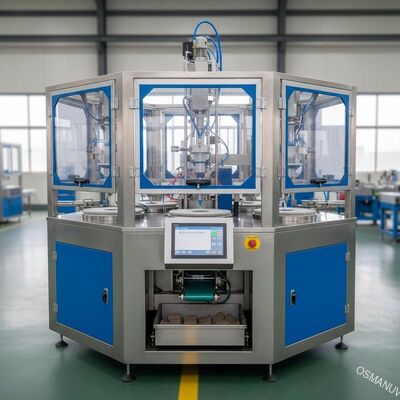 Máquina de recubrimiento de espín de seis estaciones para moldear la celulosa de los envases de alimentos y envases industriales