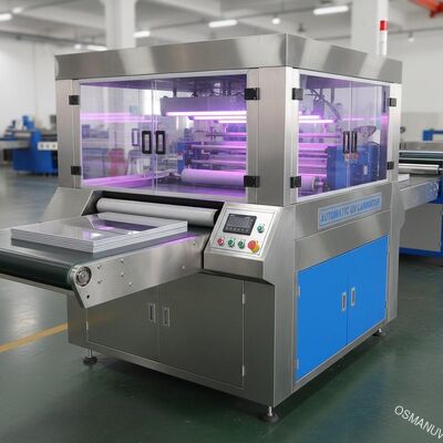 Máquina automática de laminado UV para decoraciones de vidrio de cartón acrílico