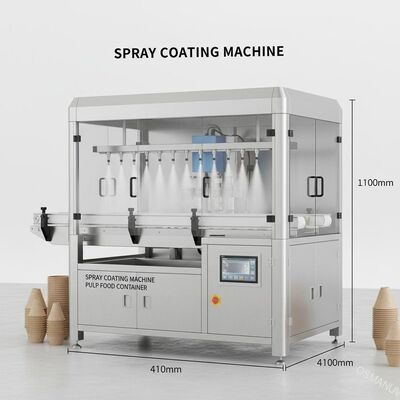 Máquina de recubrimiento por rociado para contenedores de pasta de alimentos
