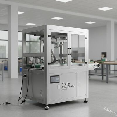 Máquina de recubrimiento por rociado personalizada con dimensiones y alimentación de AC220V/50HZ