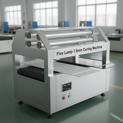 Máquina de curado de cinco lámparas de 1,5 mm equipada para chapa de PVC, chapa de silicato de calcio, chapa de aluminio, superficie de chapa de hierro