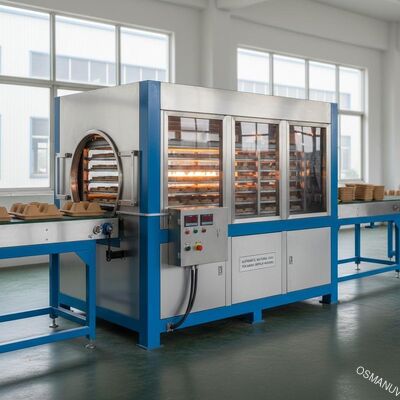 Máquina secadora industrial automática de gas natural para moldeo de pulpa de papel de bambú