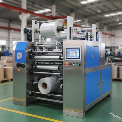 Sistema de control PLC Máquina de laminado de película 3000KG para el gran diámetro de rebobinado 1000mm