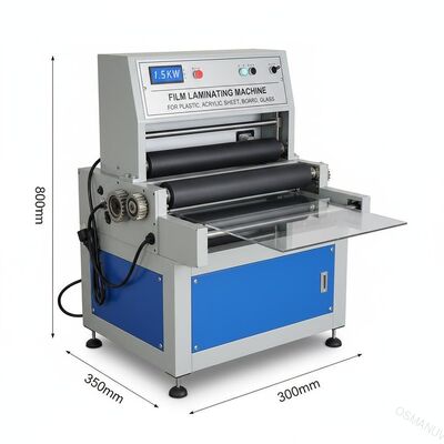 1Máquina de laminado de película de.5KW 850 mm altura 300 mm longitud mínima para plástico, acrílico, láminas, tablas, vidrio