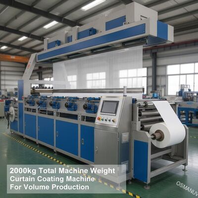 2000 kg de peso total de la máquina Máquina de recubrimiento de cortinas para producción en volumen