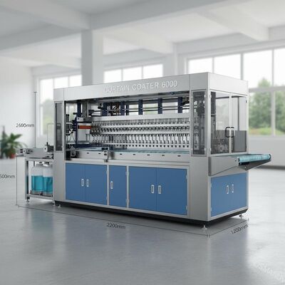 Máquina de recubrimiento de cortinas de 6000 mm × 2200 mm × 1400 mm para una amplia gama de necesidades de recubrimiento