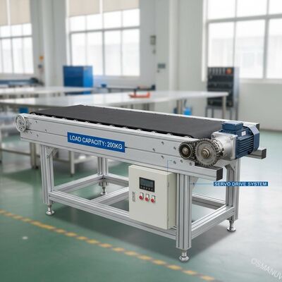 Máquina de cinta transportadora con cinturón de goma y servomotor de capacidad de carga de 200 kg