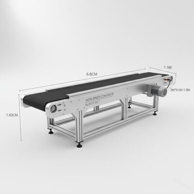 Máquina de cinta transportadora de alta velocidad 2m*0,6m*1,5m con cinta de caucho