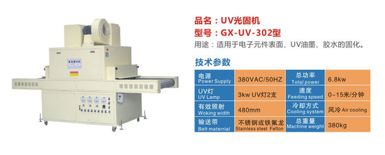 Máquina de curado ULTRAVIOLETA de 6.8KW 15m/Min Stop Switch Reflective/sistema de curado llevado ultravioleta