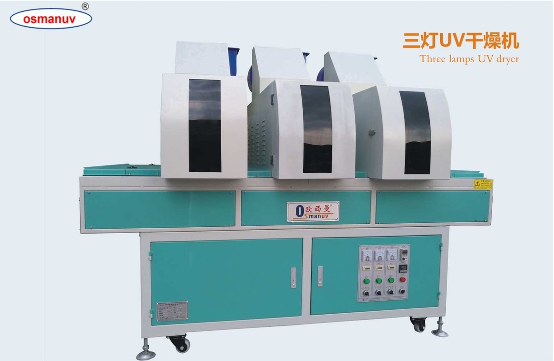 Tres lámparas 1387mm lámpara de curado UV 9.7KW con 380V 50HZ Voltado de alimentación para tablero, madera, aluminio, hierro