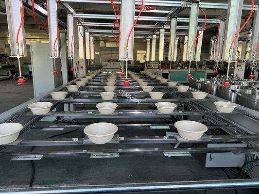 24-Station Rotary Coating Line for Internal Coating of Pulp Molding | High-Volume Automated Production System
