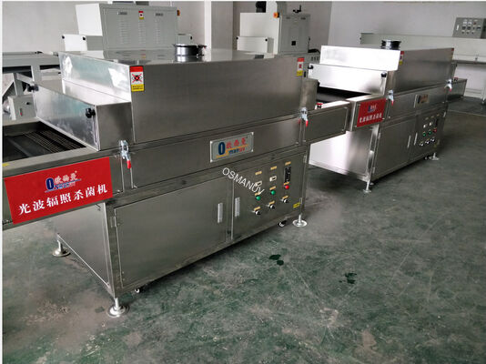 UV-C Sterilization Tunnel for Transparent Food Packaging & Dried Fruit - Conveyorized Inline System