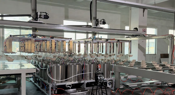 Máquina de recubrimiento de espín de línea de recubrimiento automática completa de 24 estaciones para productos moldeados en celulosa
