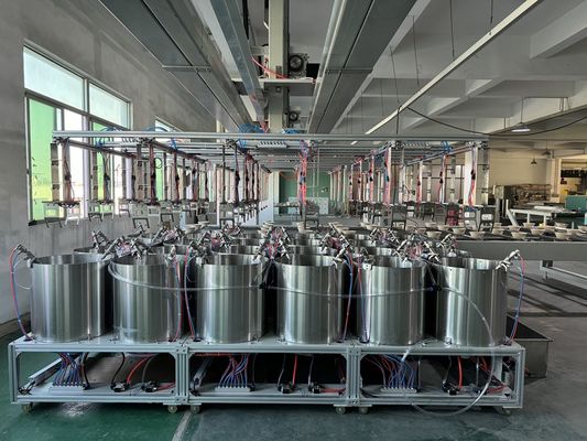 Línea de recubrimiento rotativa de 24 estaciones para recubrimiento interno de moldeo de pulpa | Sistema de producción automatizado de alto volumen