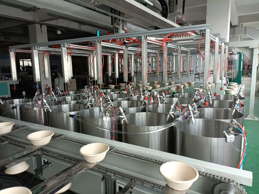 Línea de producción de recubrimiento de espín moldeado de pulpa de adsorción por vacío de base giratoria